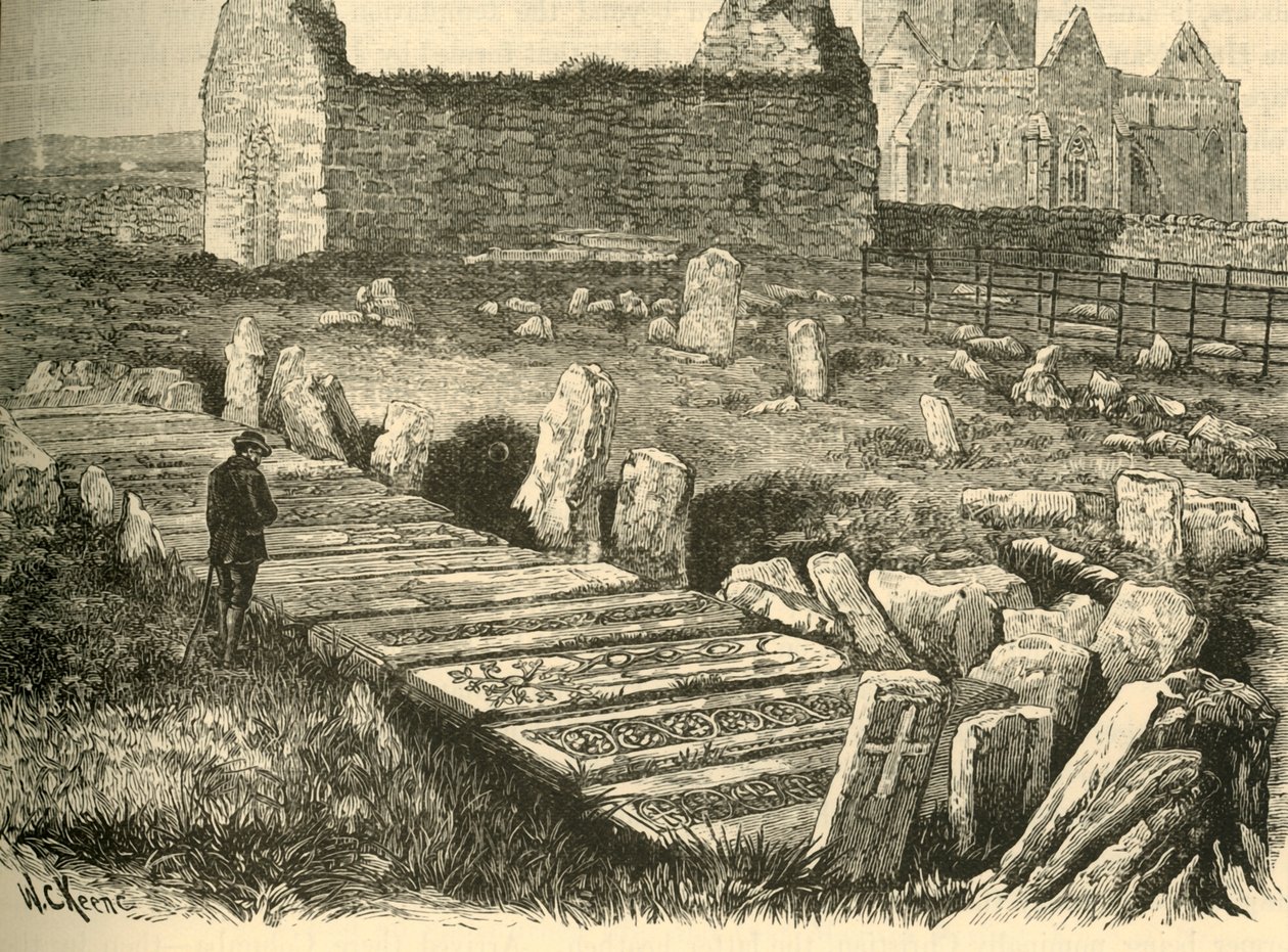 Túmulos dos reis, Capela de St. Orans e Catedral de Iona, 1898. de Unbekannt