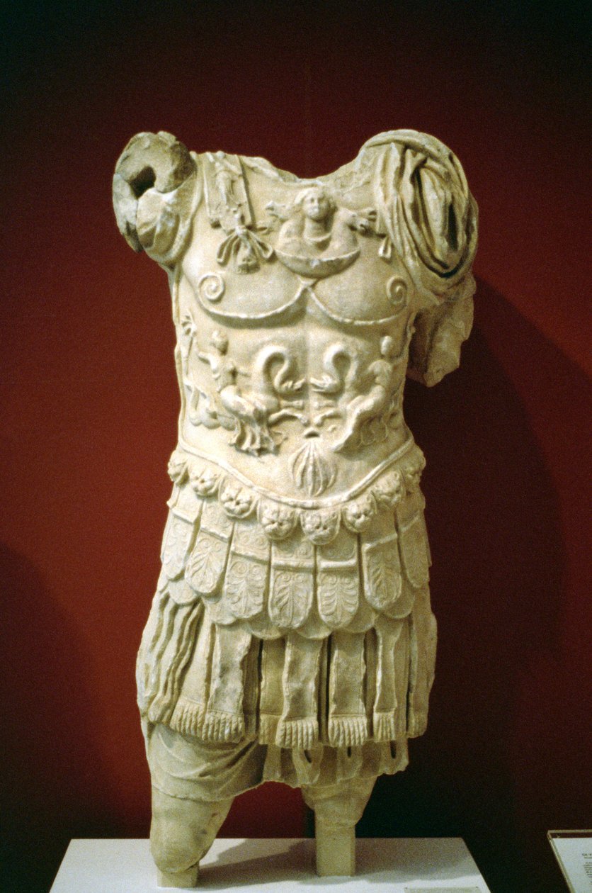 Torso de um imperador romano não identificado vestindo uma couraça, século II dC de Unbekannt