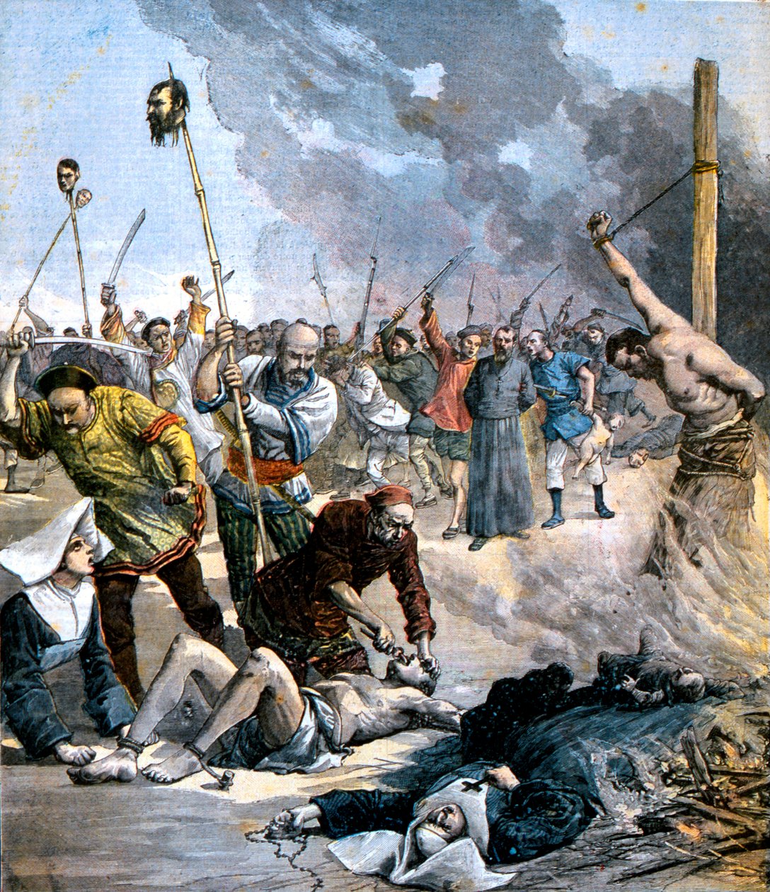 Tortura e assassinato de freiras e padres cristãos durante o levante de pugilistas na China, 1891 de Unbekannt