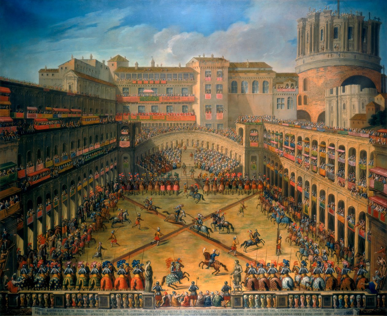 Torneio em uma corte do Vaticano, Roma, 1565 de Unbekannt