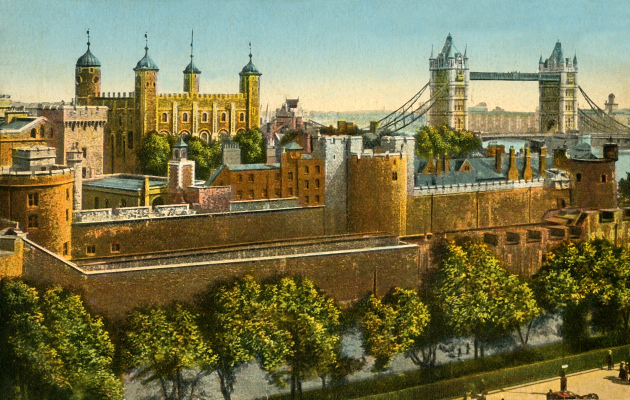 Tower Bridge e a Torre de Londres, c1910. de Unbekannt