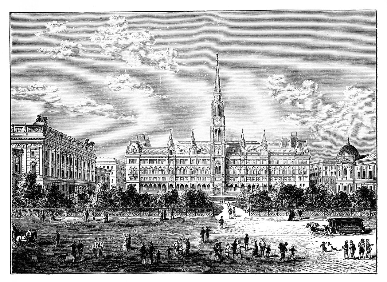 Prefeitura, Viena, Áustria c1888 de Unbekannt