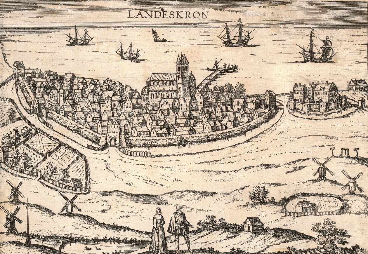 Cidade de Landskrona, Suécia, década de 1580 de Unbekannt