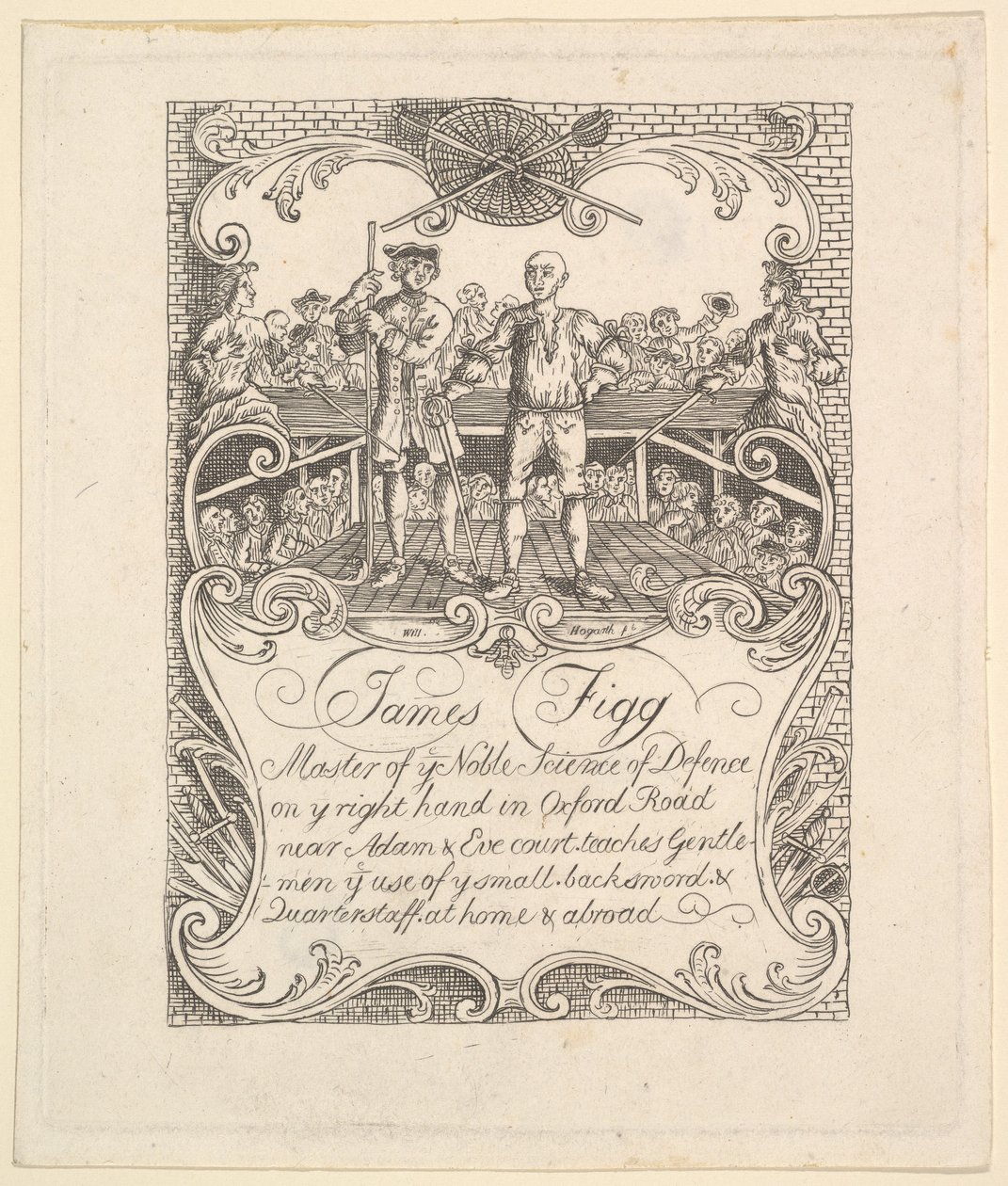 Cartão de comércio para James Figg, década de 1790. de Unbekannt
