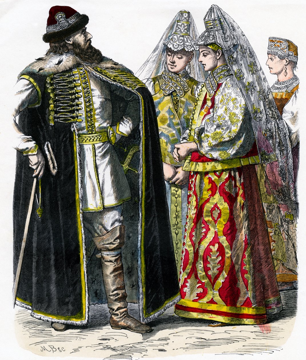 Traje tradicional russo, c1850 de Unbekannt