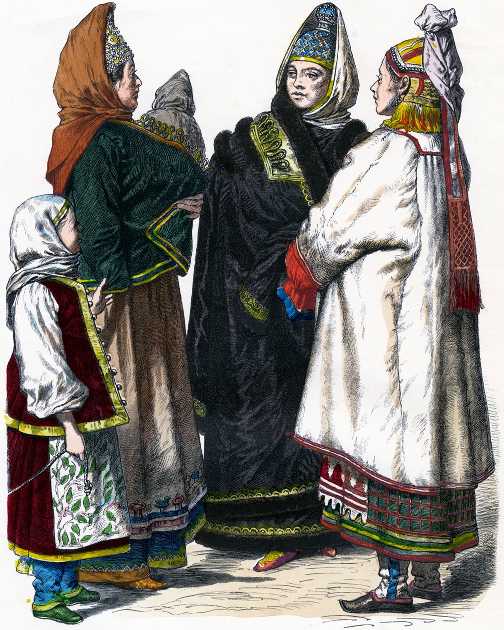 Traje tradicional russo, c1850 de Unbekannt