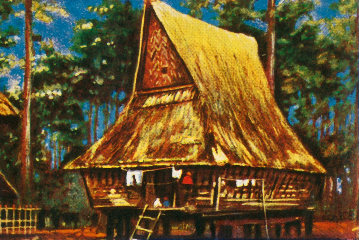 Casa tradicional sobre palafitas, Sumatra, c1928. de Unbekannt