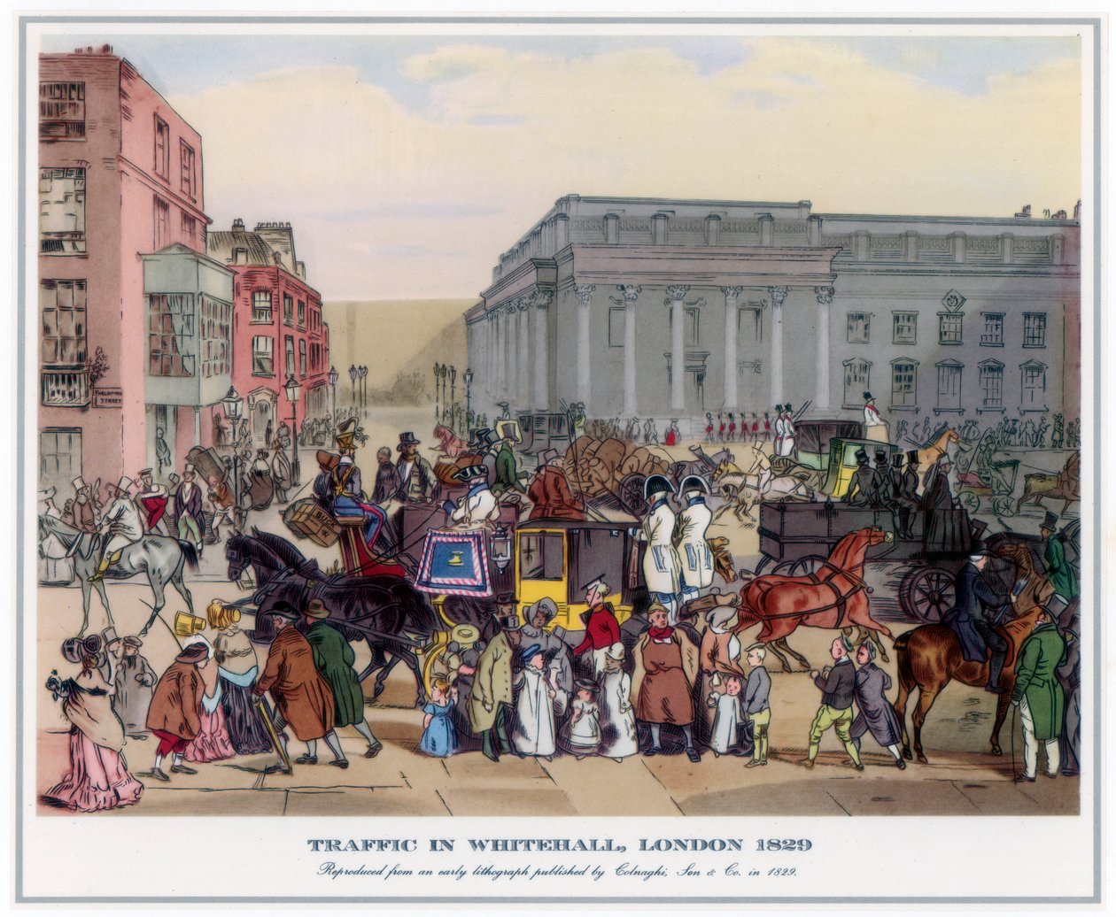 Tráfego em Whitehall, Londres, 1829 de Unbekannt