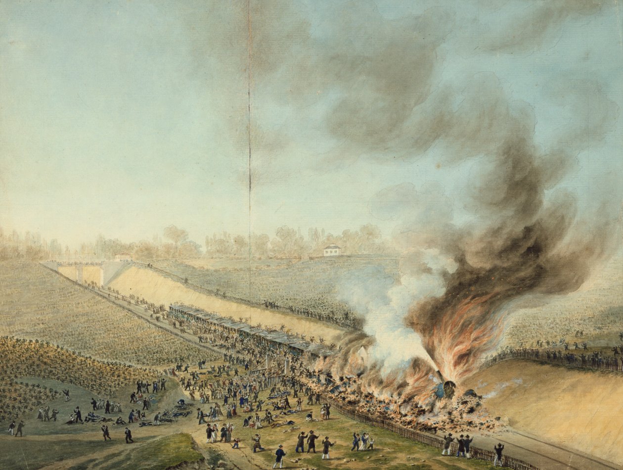 Train Crash at Bellevue in 1842 19th century de Unbekannt