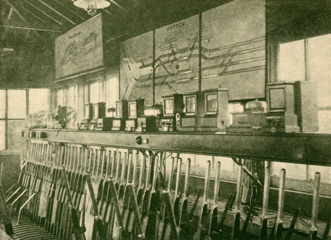 Diagrama do movimento do trem na Caixa de Sinal, Metropolitan Railway, 1930. de Unbekannt