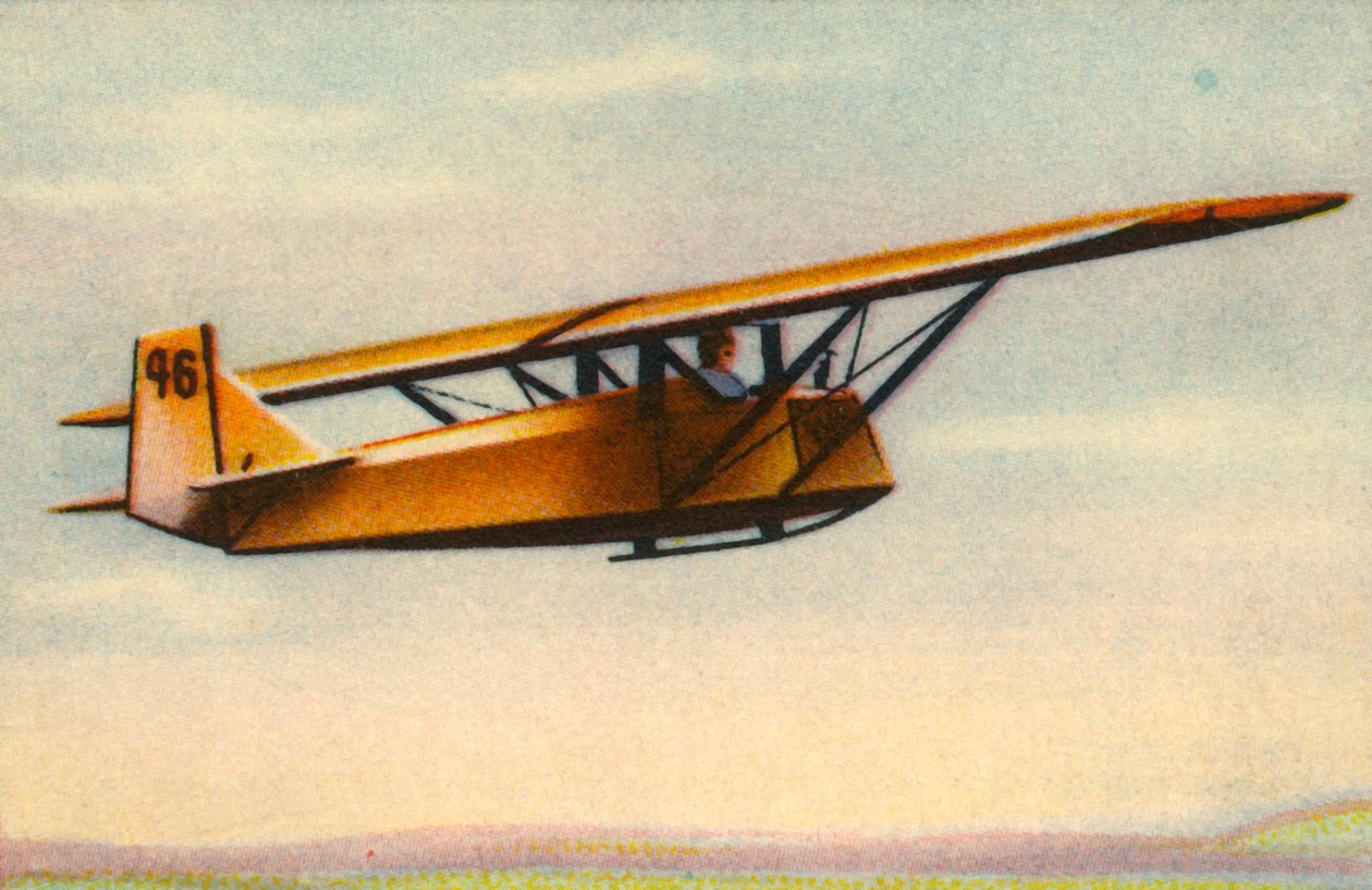 Piloto estagiário realizando um exame avançado de asa delta, Alemanha, 1932. de Unbekannt