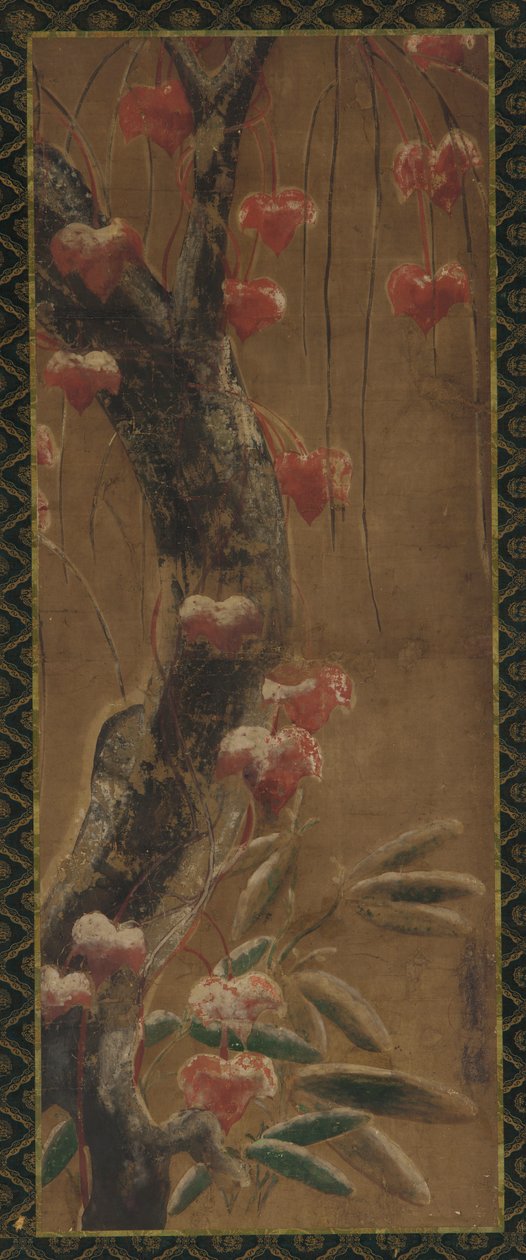 Árvore, videira de outono e neve, período Edo, 1615-1868. de Unbekannt