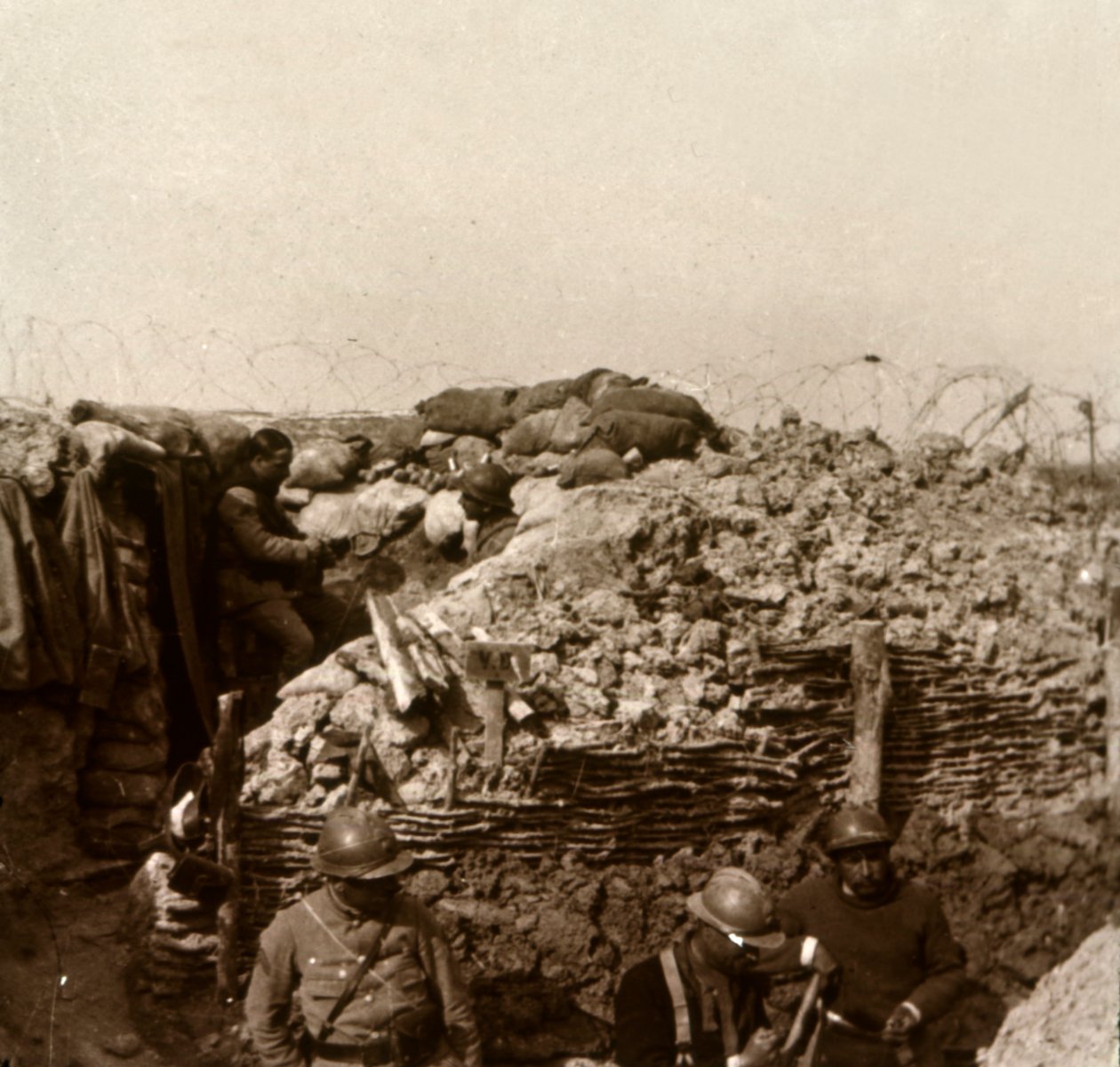 Trincheiras, Champagne, norte da França, c1914-c1918 de Unbekannt