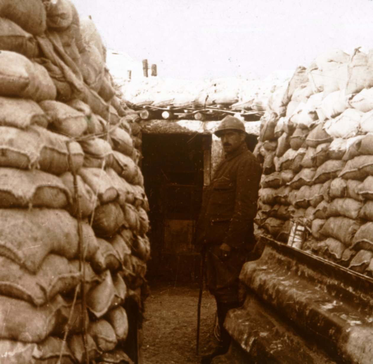 Trincheiras em Champagne, norte da França, c1914-c1918 de Unbekannt