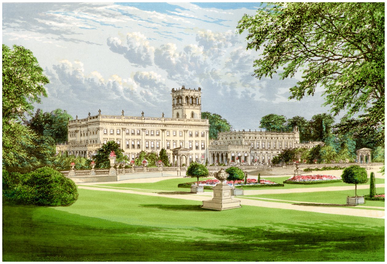 Trentham Hall, Staffordshire, casa do Duque de Sutherland, c1880 de Unbekannt