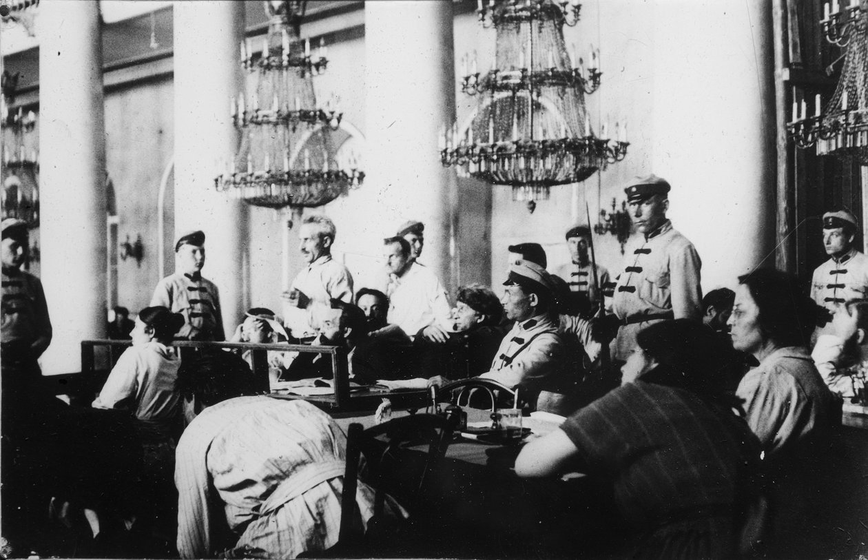 Julgamento dos líderes do Partido Socialista-Revolucionário, Moscou, Rússia, agosto de 1922 de Unbekannt