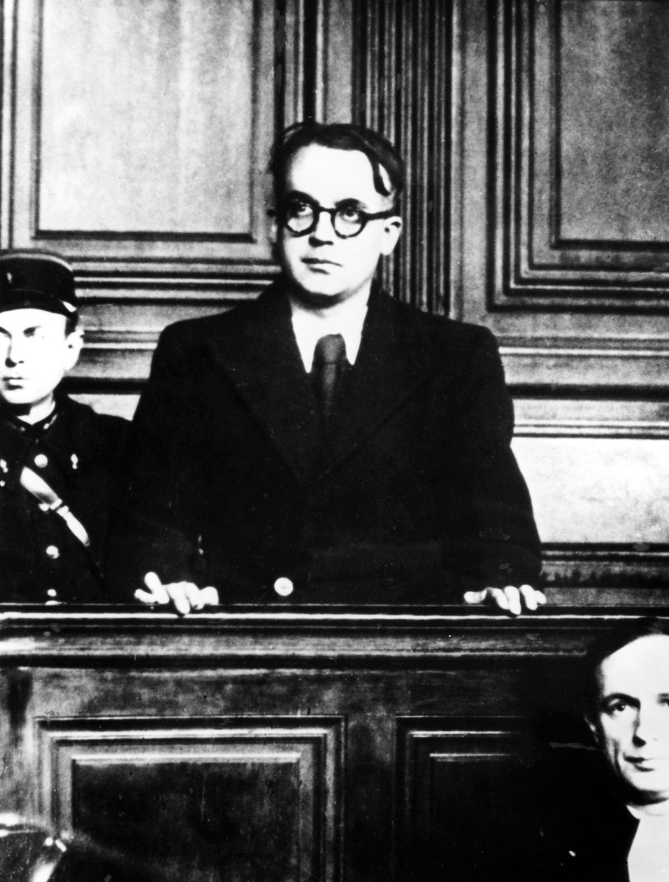 Julgamento do autor pró-nazista francês Robert Brasillach, Paris, 1945 de Unbekannt