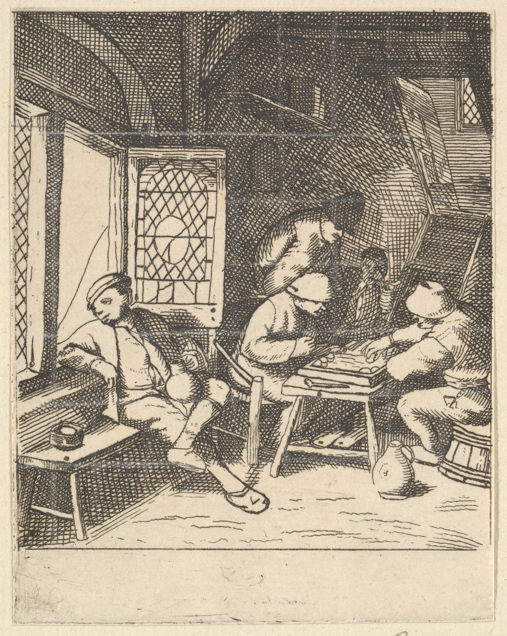 Jogadores de Tric Trac, 1610-85. de Unbekannt