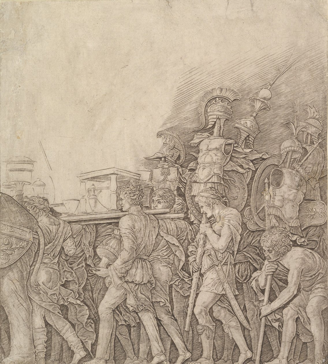 Triunfo de César: soldados carregando troféus, ca. 1490 de Unbekannt