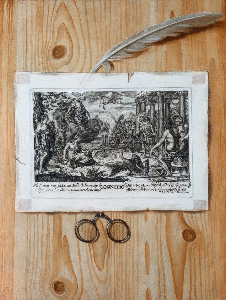 Trompe l&39;oeil com gravura em chapa de cobre de Unbekannt