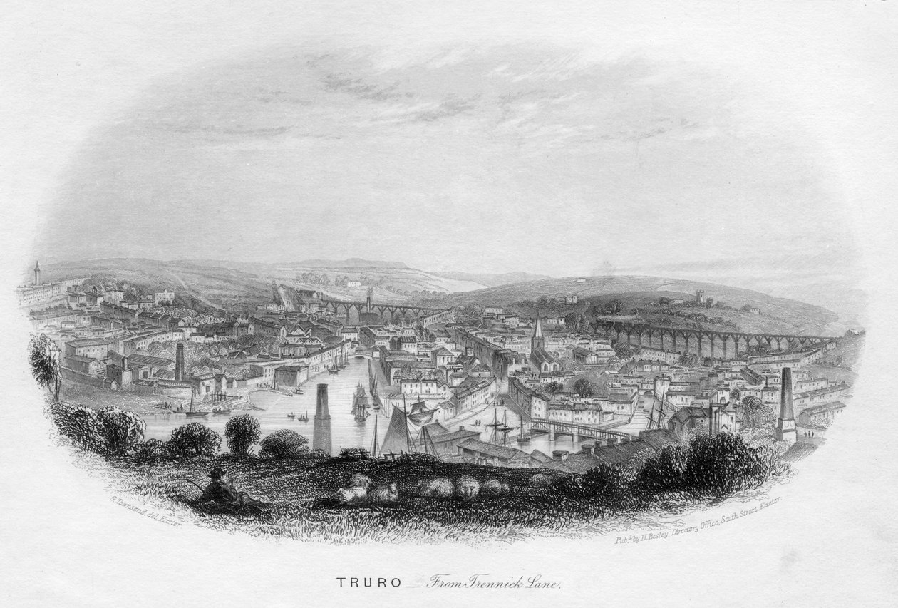 Truro, de Trennick Lane, 1860 de Unbekannt