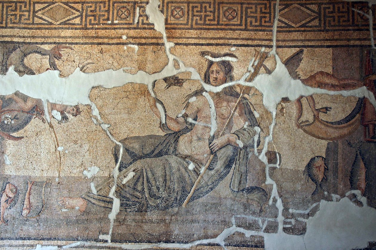 Turquia, Thetis entre os Peixes Mosaico, de Iskenderum, Turquia de Unbekannt