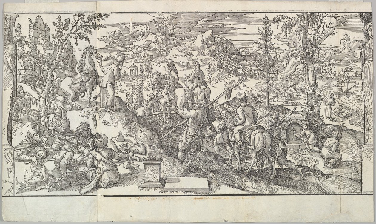 Soldados turcos em repouso do friso Ces Moeurs et fachons de faire de Turcz Customs ..., 1553. de Unbekannt