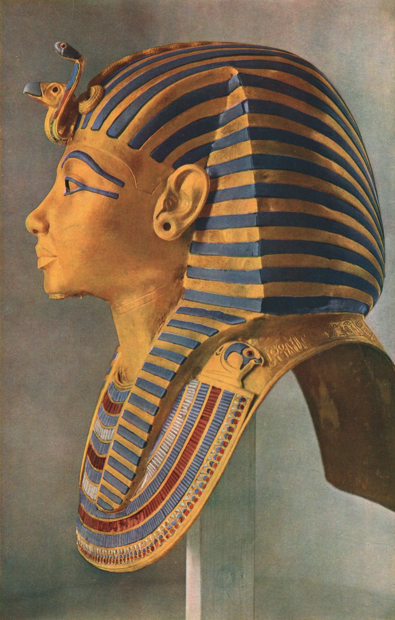 Máscara de morte de Tutancâmon, 1323 aC, c1910-1935 de Unbekannt