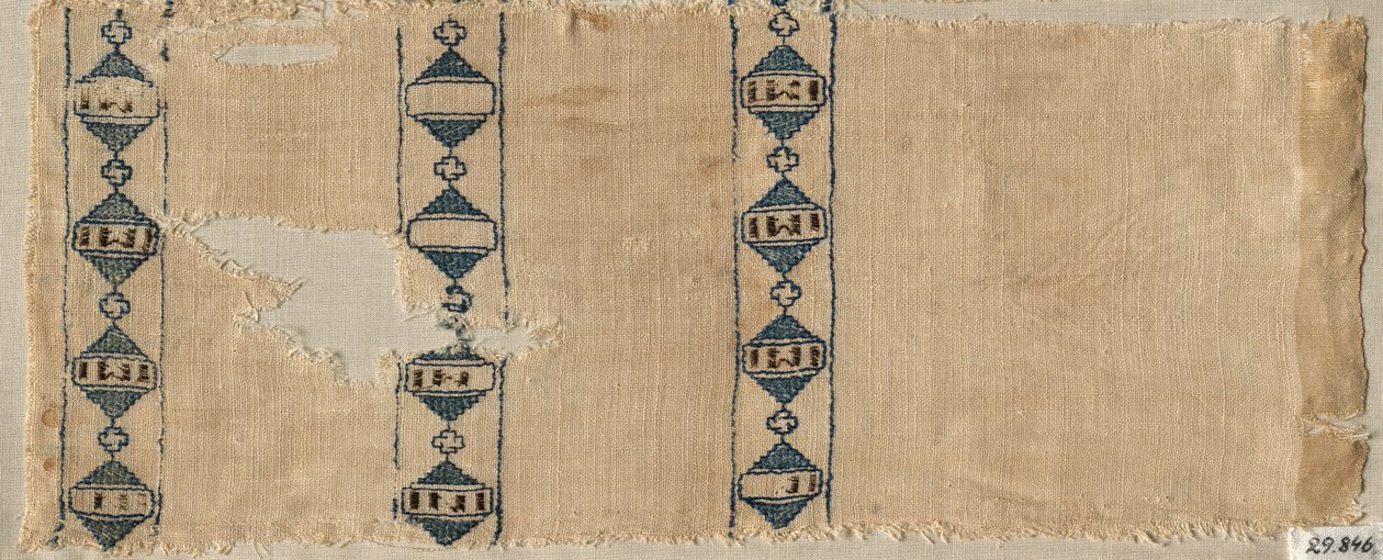 Dois fragmentos de um lenço ou cocar, 1300s. de Unbekannt