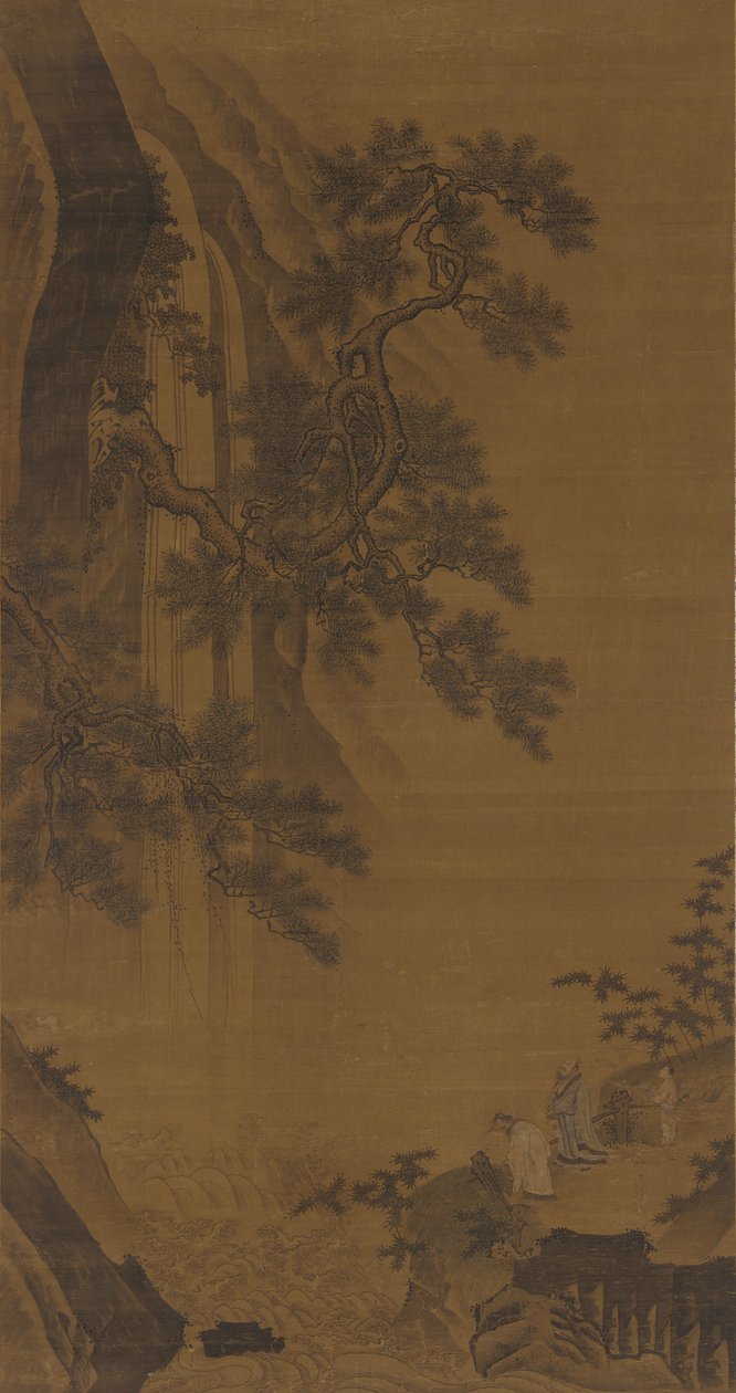 Dois cavalheiros contemplando uma cachoeira, dinastia Ming, século XVI. de Unbekannt