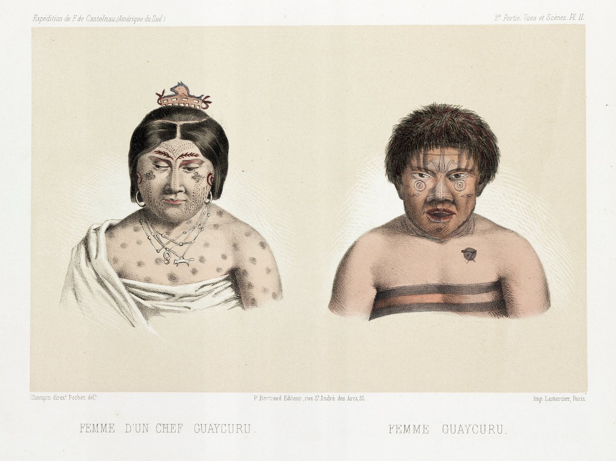 Duas mulheres Guaycuru, América do Sul, c 1843-1847 de Unbekannt