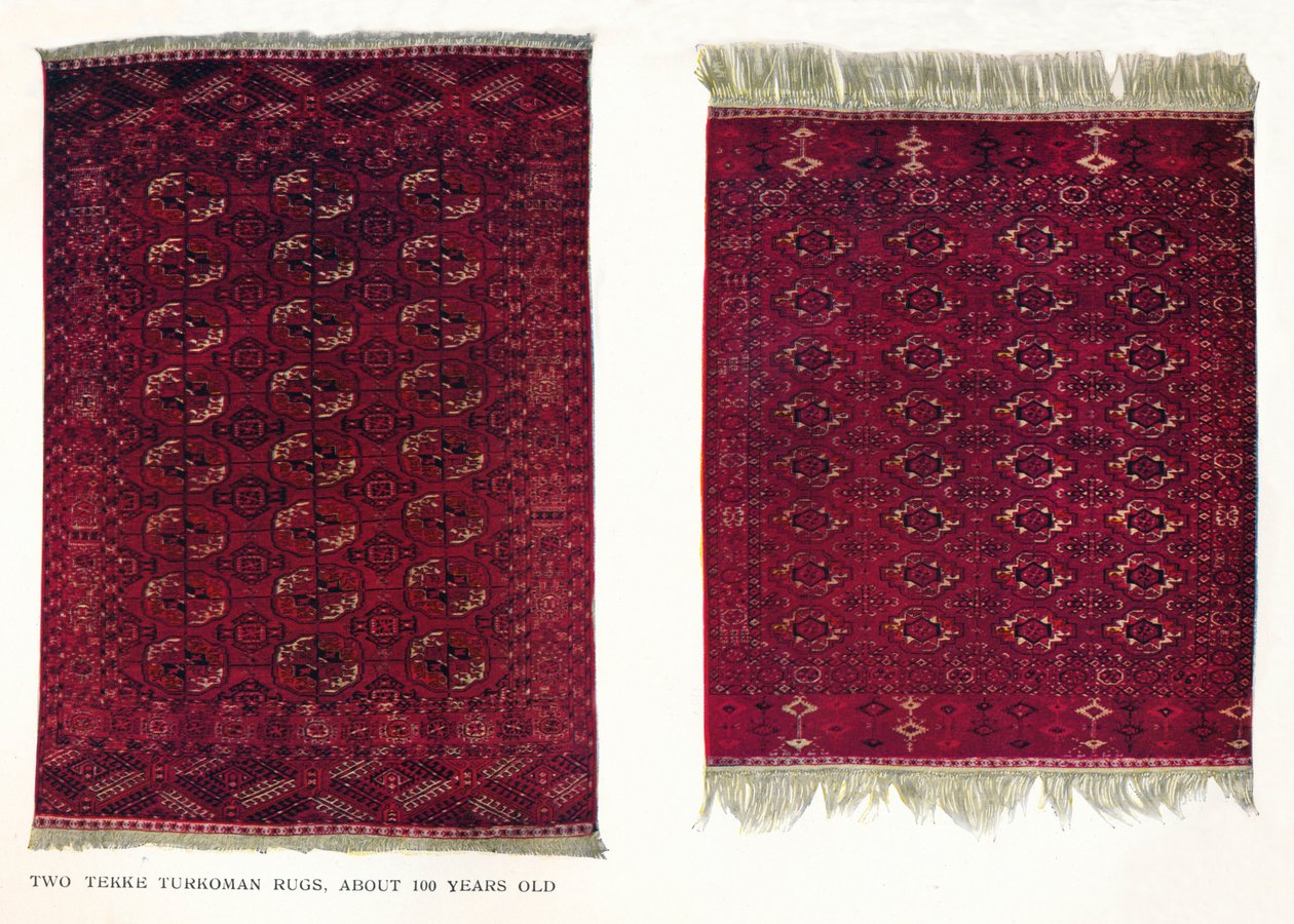 Dois tapetes Tekke Turkoman, c1800 de Unbekannt