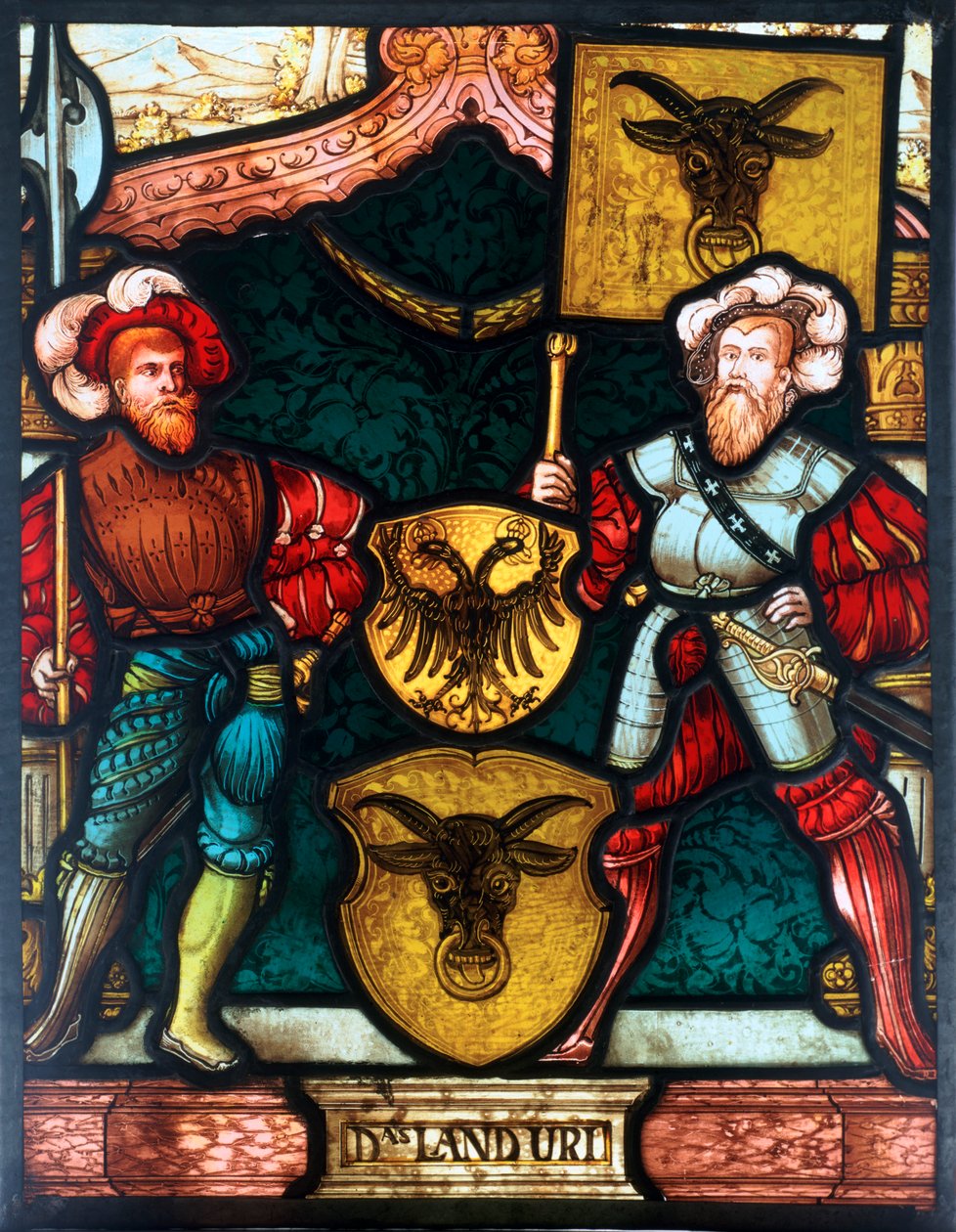 Dois homens com brasões, século XVI de Unbekannt