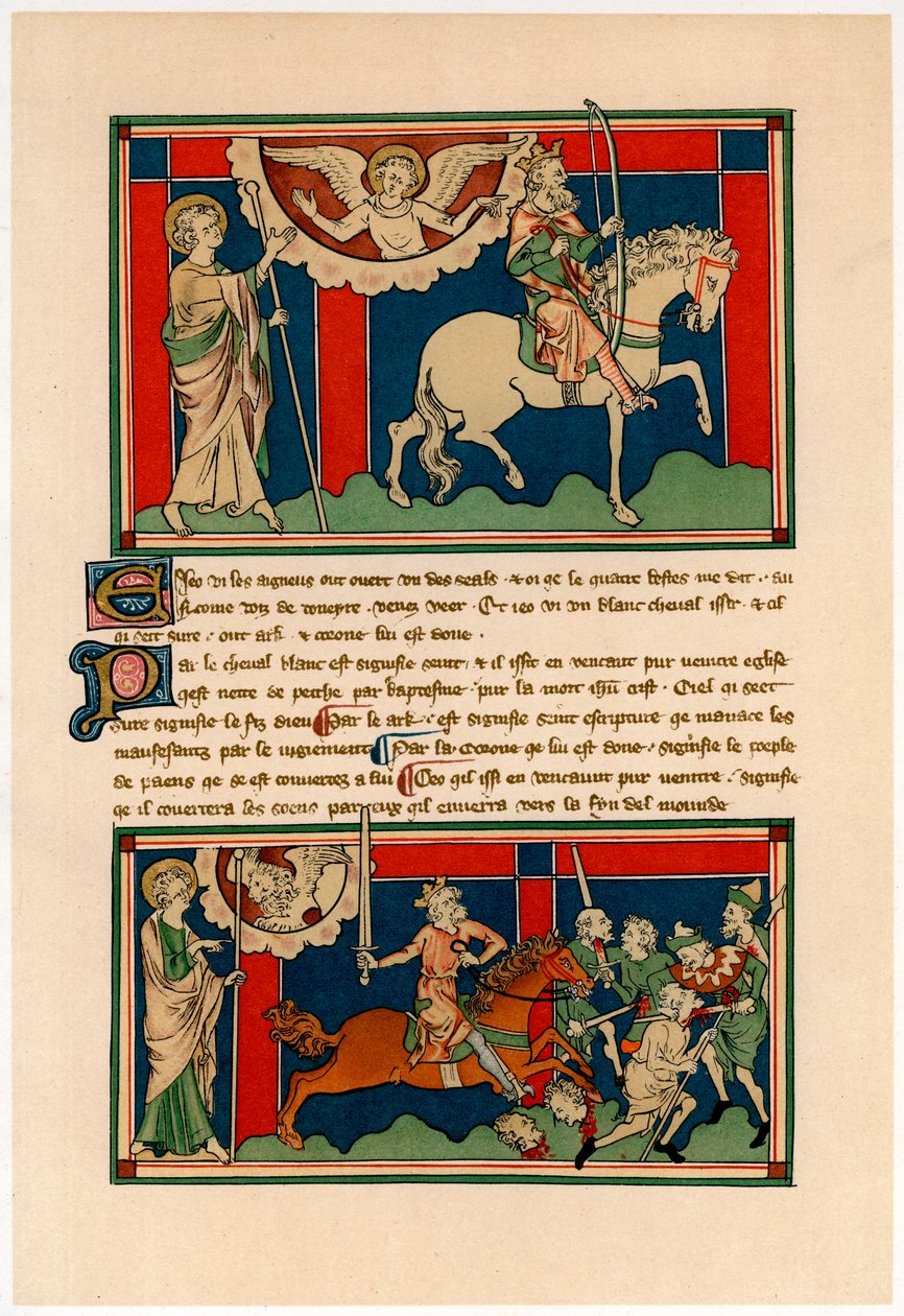Dois dos Cavaleiros do Apocalipse, início do século XIV de Unbekannt