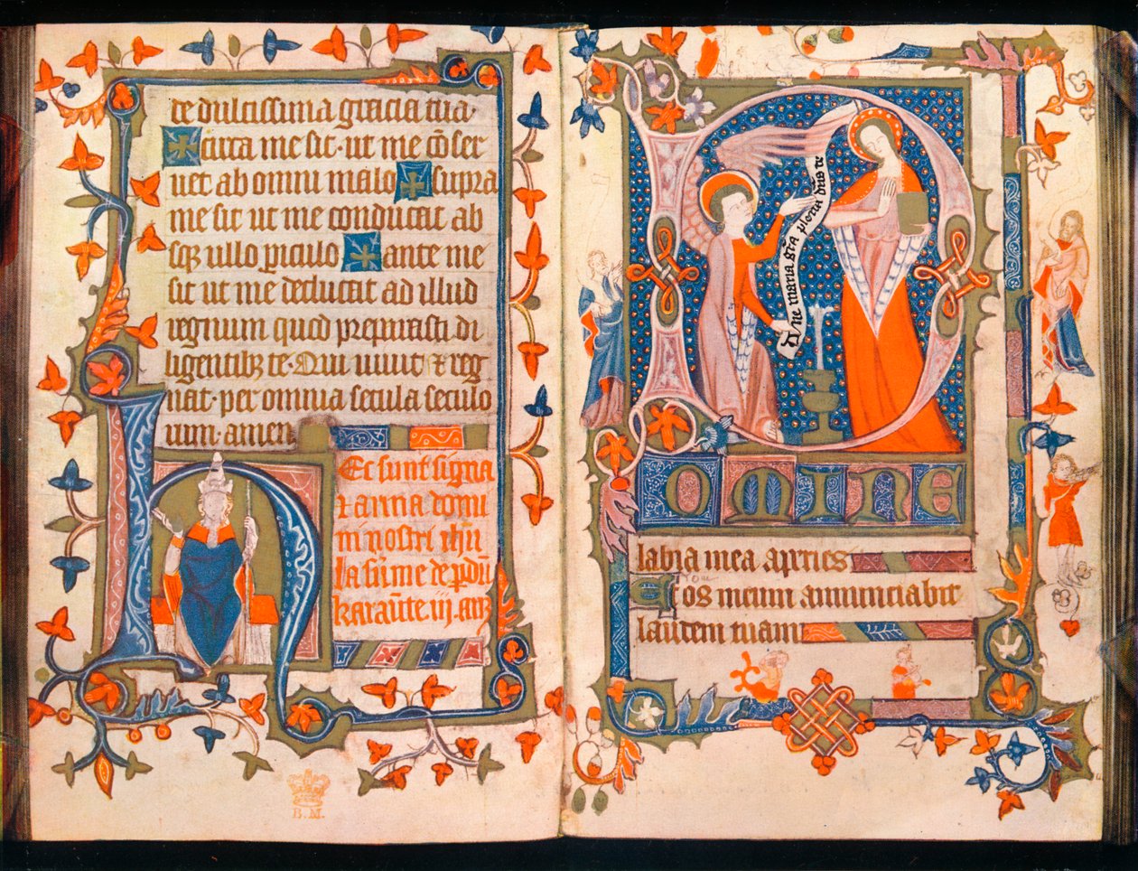Duas páginas de A Book of Hours, c1350 de Unbekannt