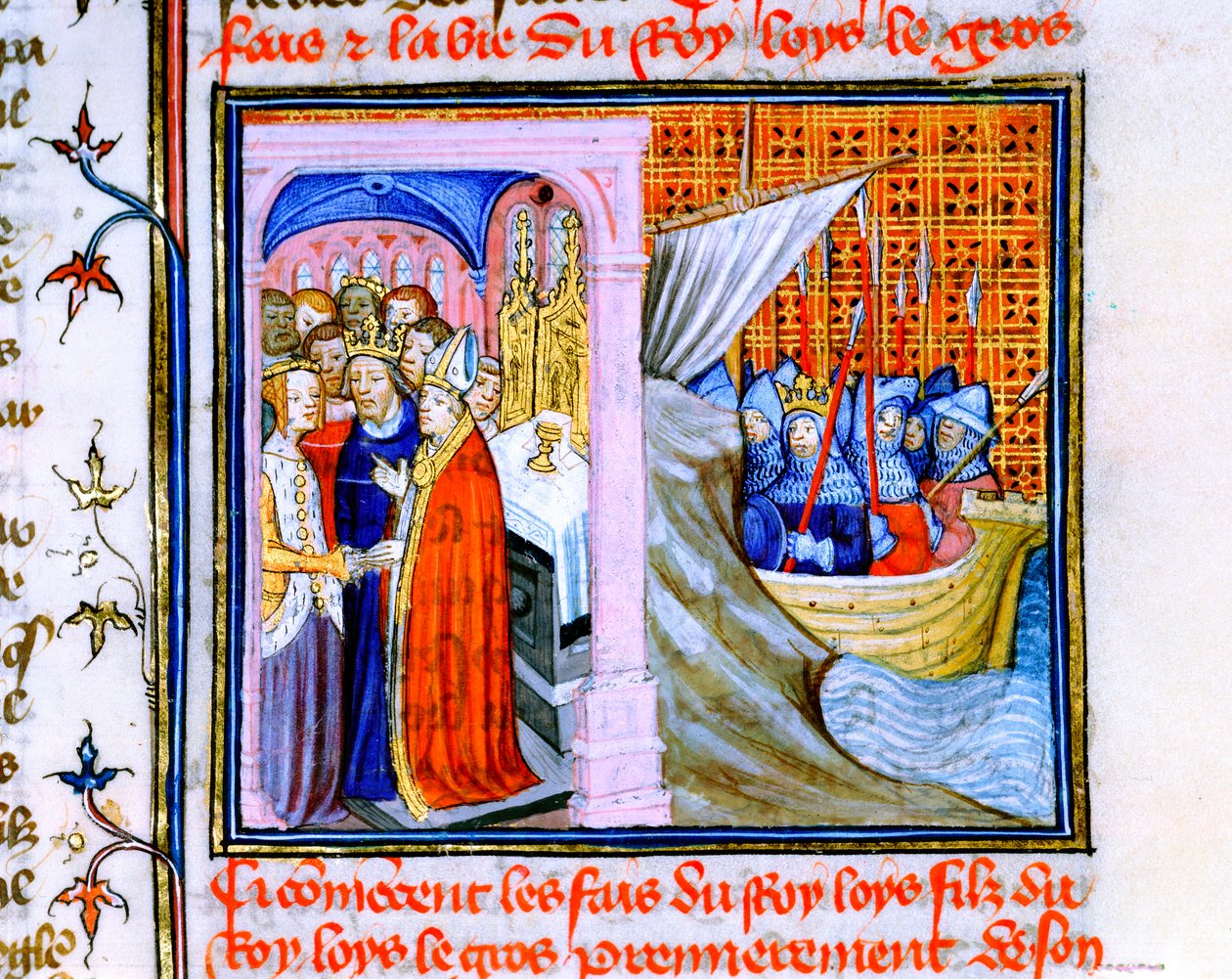 Duas cenas da Chronique de St Denis, final do século XIV de Unbekannt