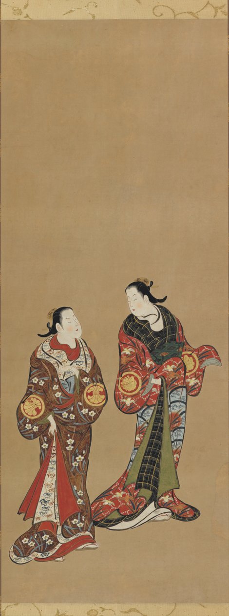 Duas mulheres altas em vestes escuras, período Edo, 1615-1868. de Unbekannt
