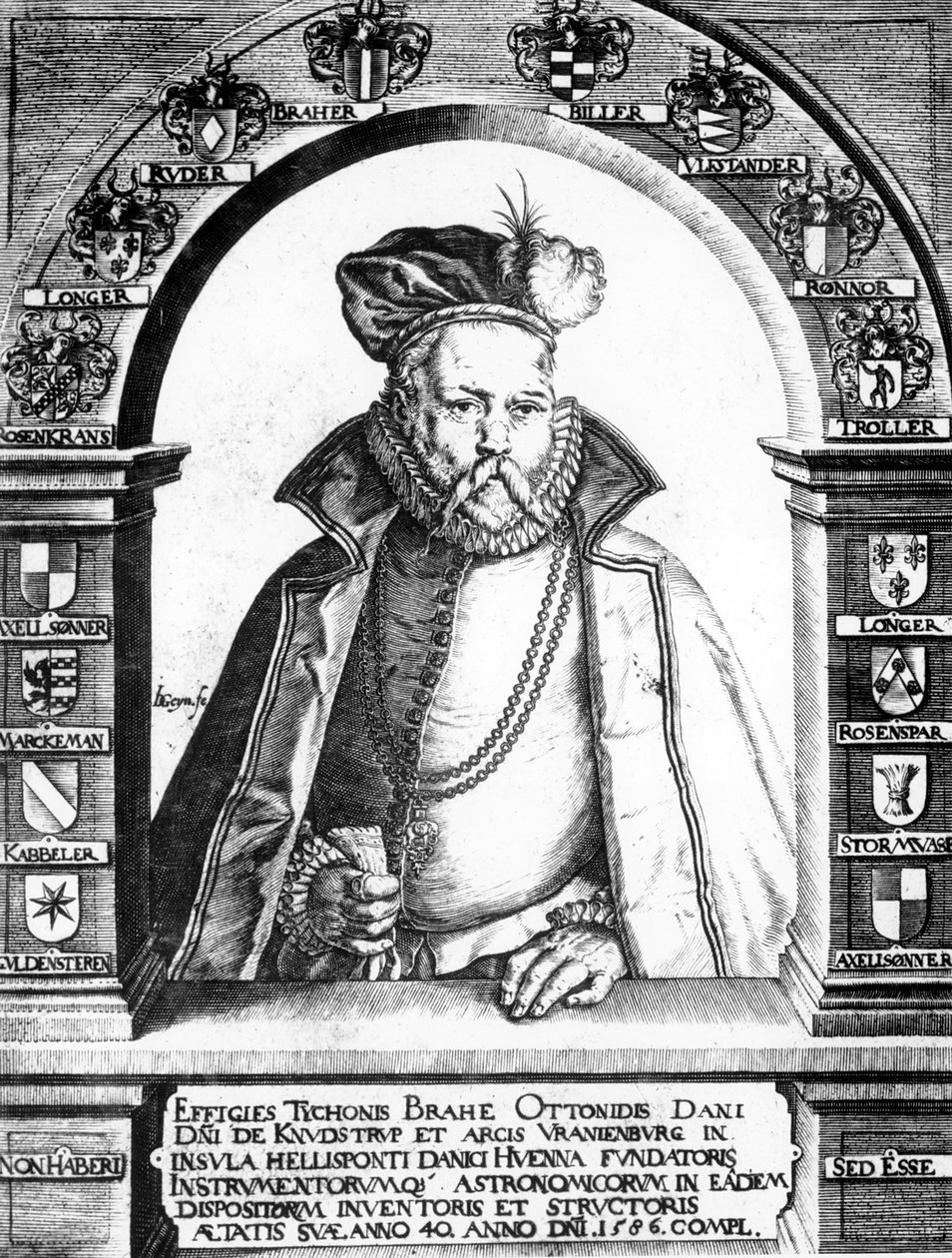 Tycho Brahe, astrônomo dinamarquês, c1586 de Unbekannt