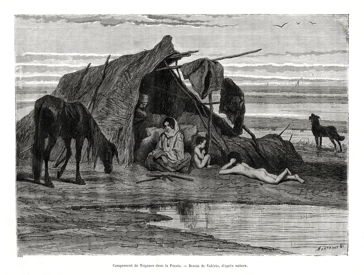Tziganes acampando em Puszta, 1886 de Unbekannt