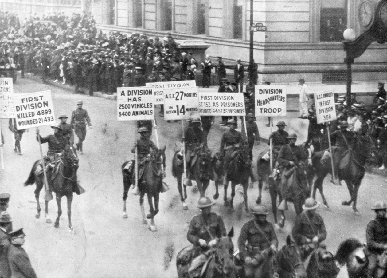 1º Exército dos EUA na Parada da Vitória, Nova York, EUA, 10 de setembro de 1919 de Unbekannt