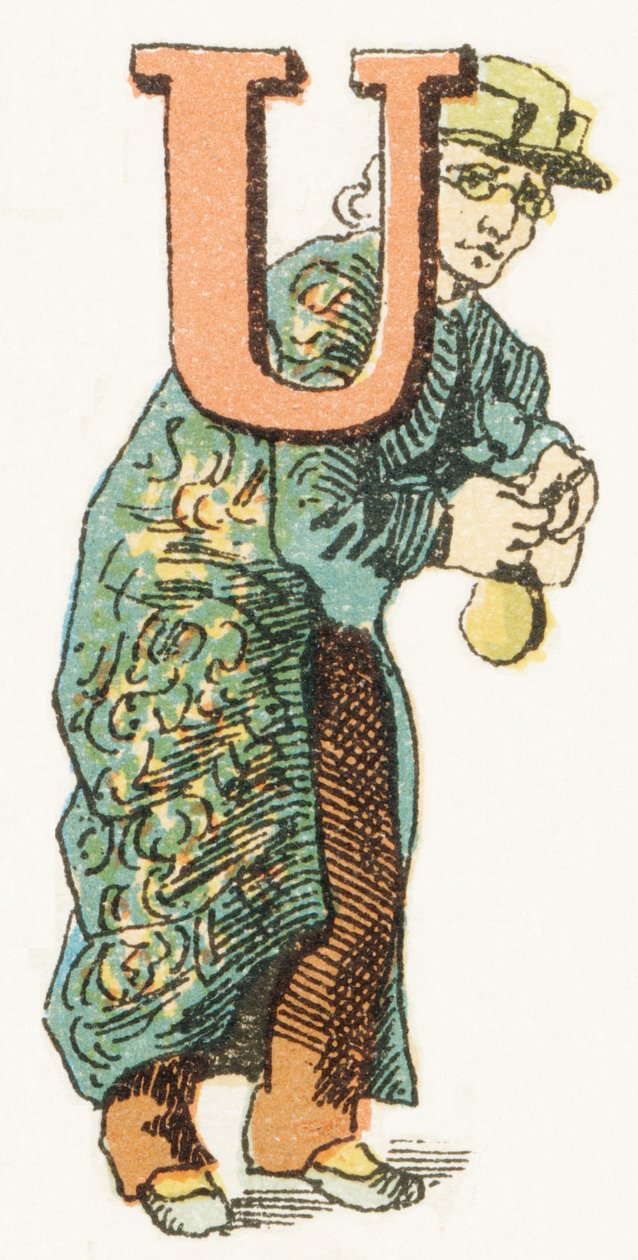U - Usurier - Alfabeto infantil, Edições Gordinne 1920 (gravura) de Unbekannt