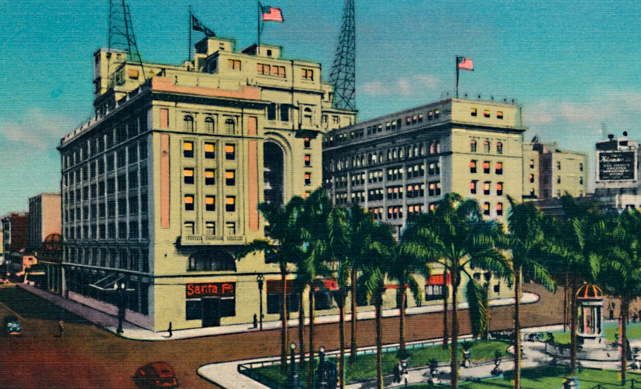 EUA Grant Hotel e Plaza. San Diego, Califórnia, c1941 de Unbekannt