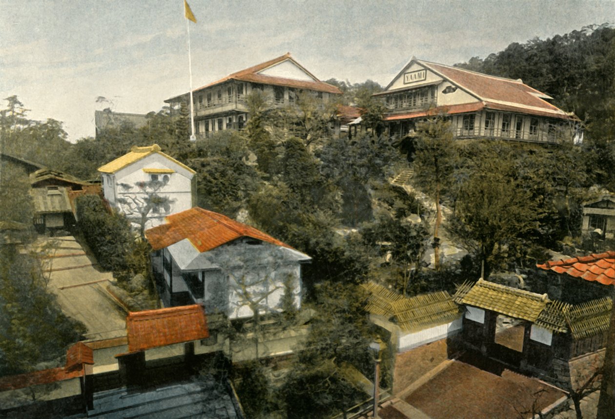 Um hotel A Kioto, hotel em Kyoto, 1900. de Unbekannt