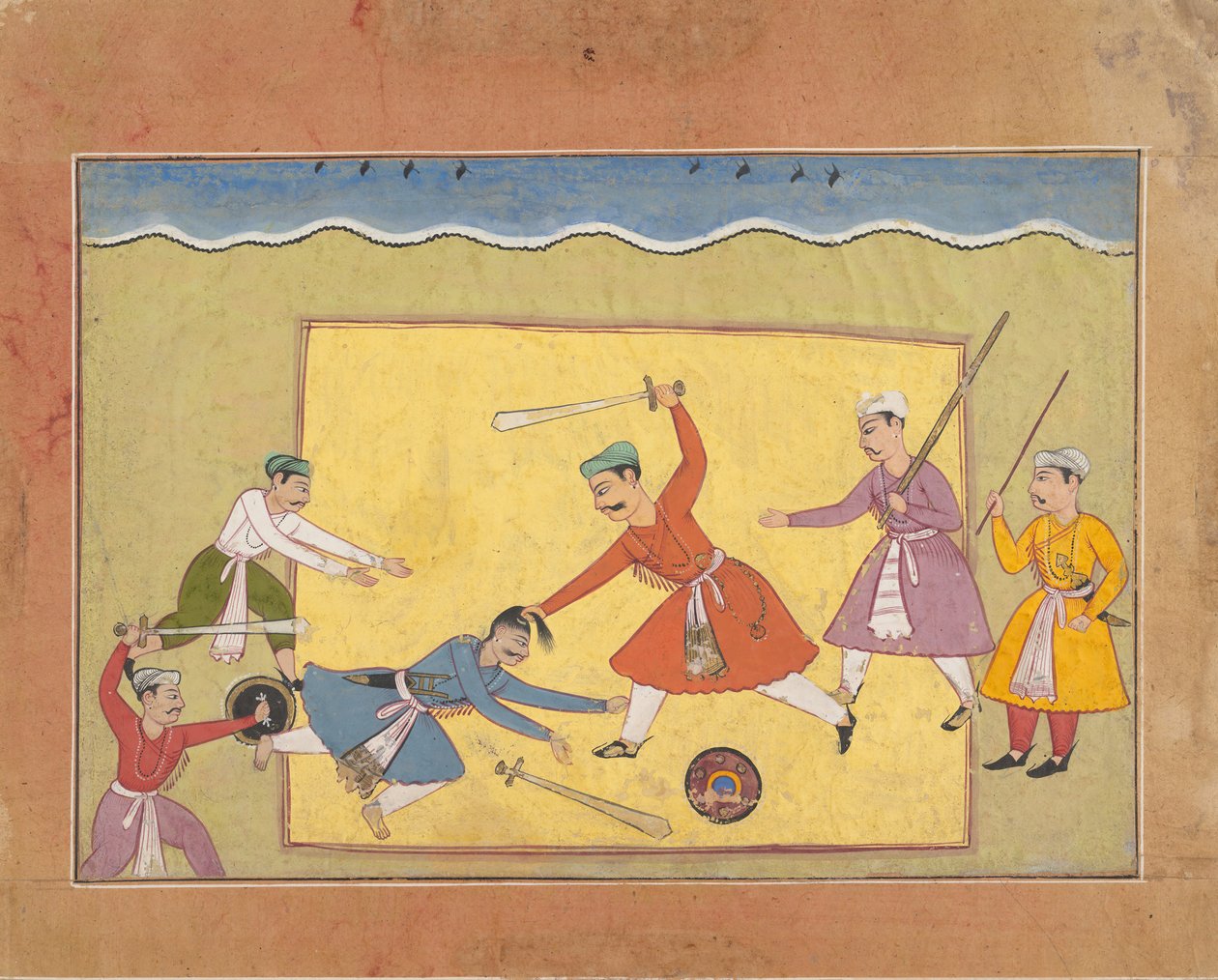 Página não identificada de um Bhagavata Purana disperso Histórias antigas do Senhor Vishnu, ca. 1610. de Unbekannt