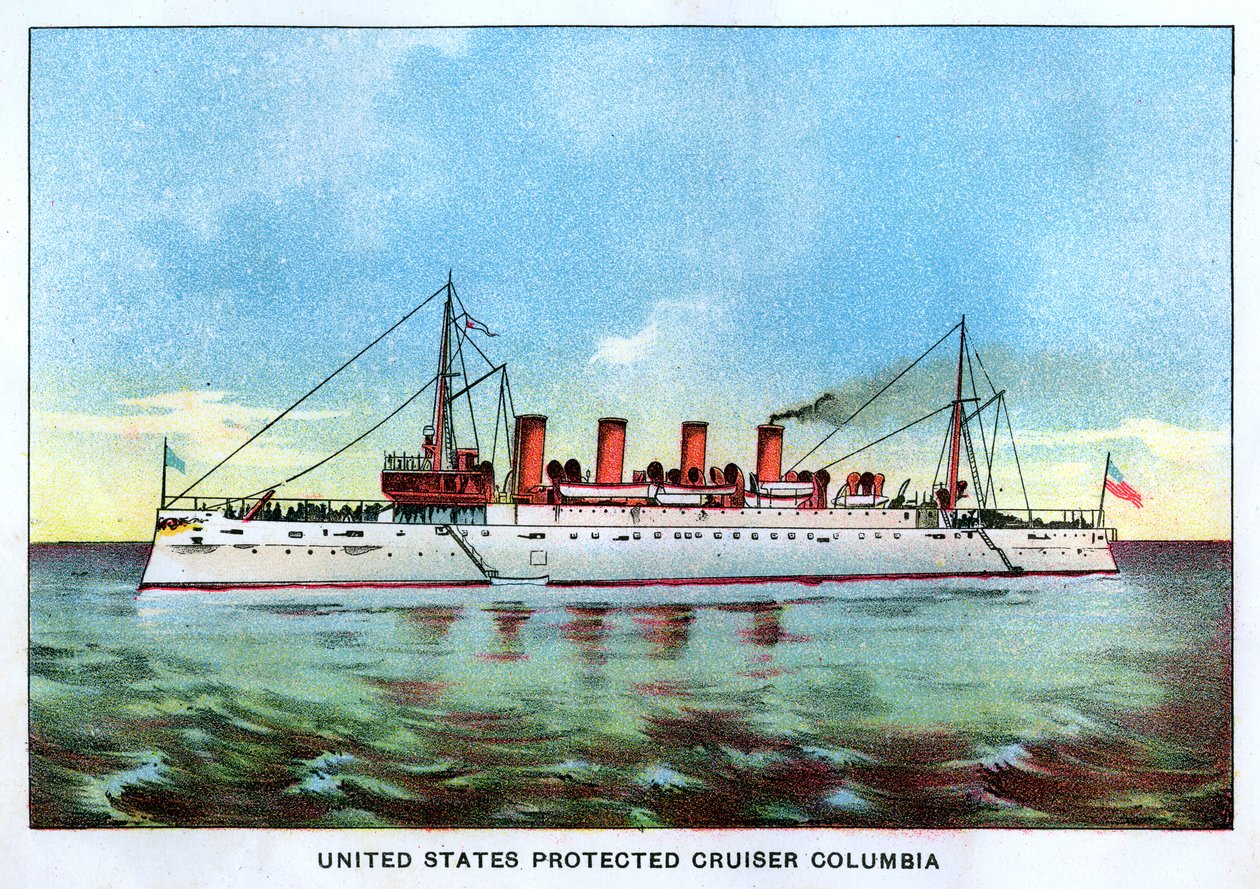 Estados Unidos Protected Cruiser Columbia, c1890s de Unbekannt