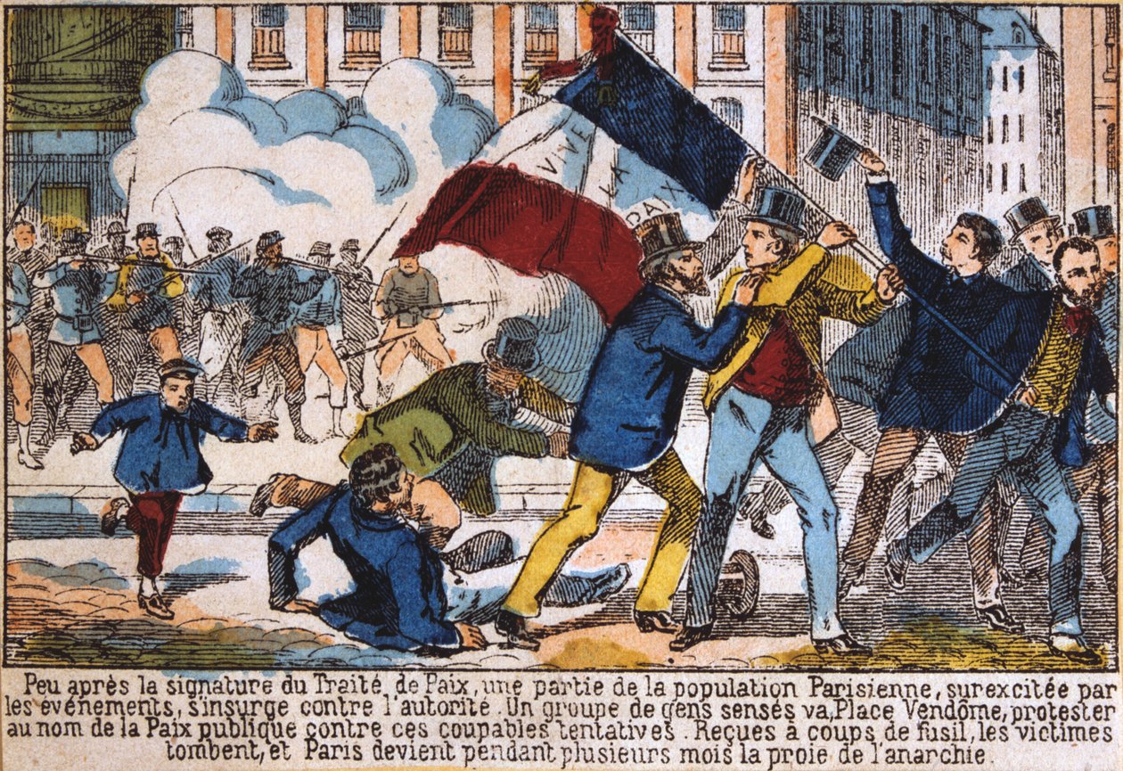 Revolta que levou ao estabelecimento da Comuna de Paris, 1871. de Unbekannt
