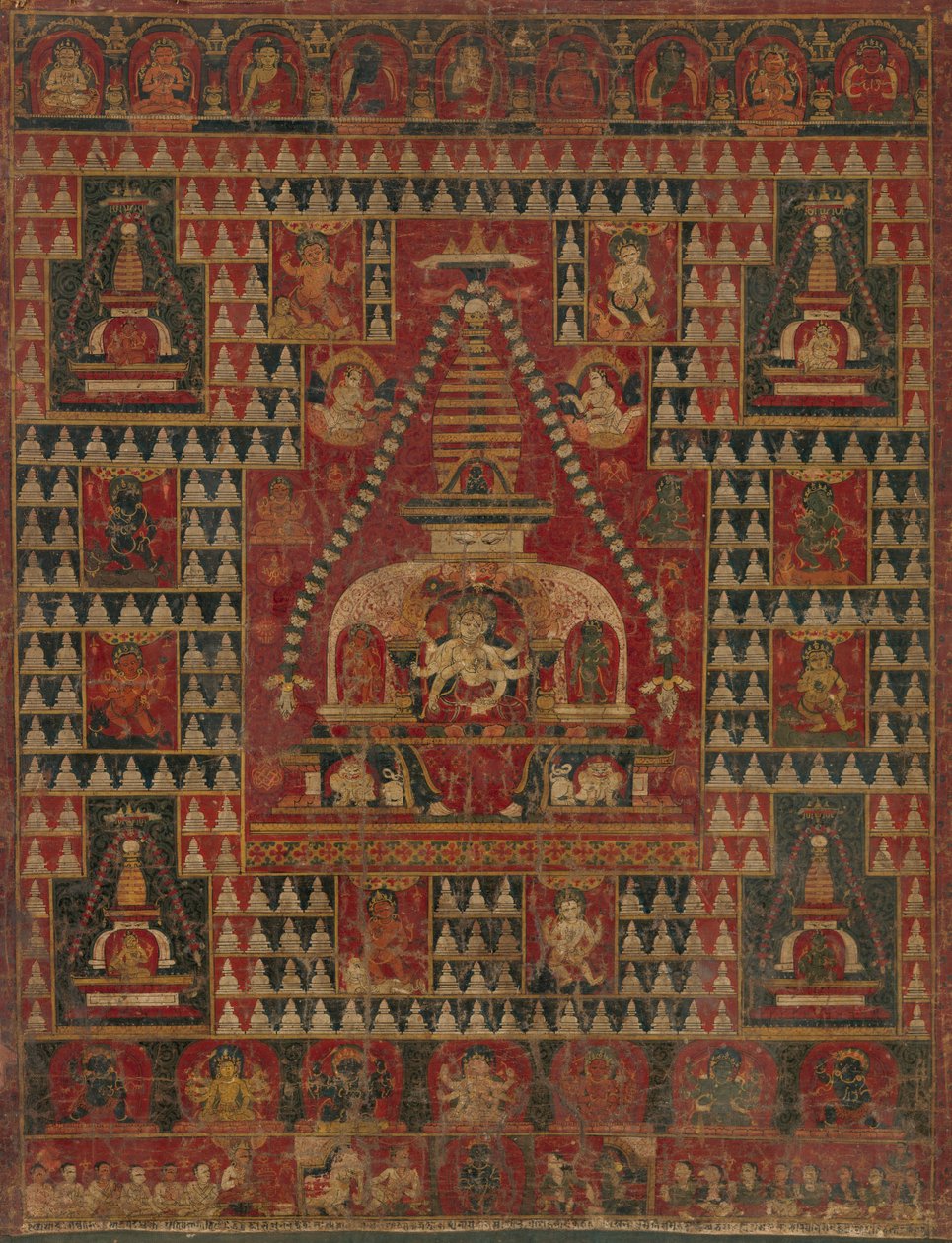 Ushnishavijaya Entronizado no Ventre de uma Stupa, datado de 1510-19. de Unbekannt