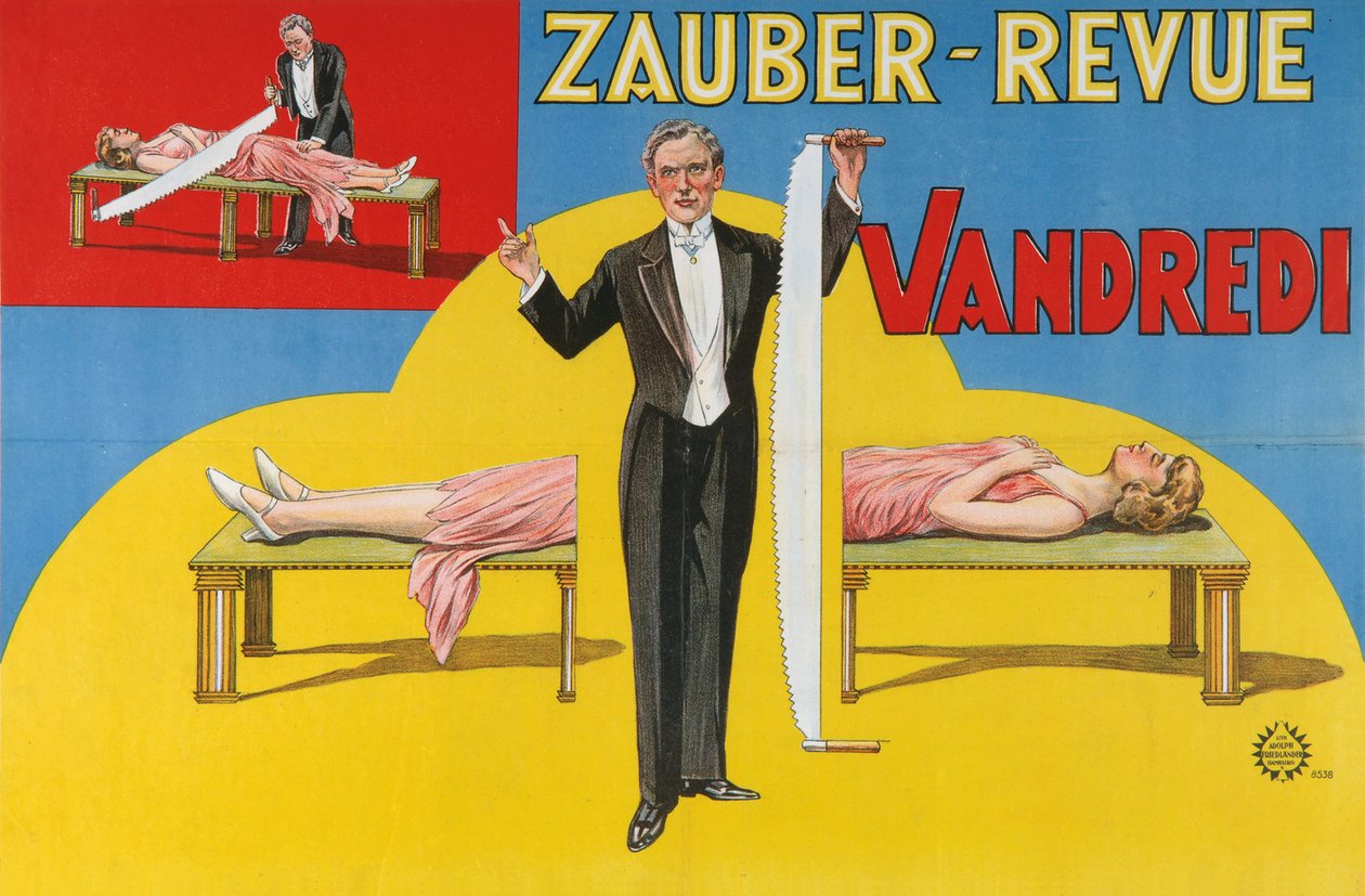 Cartaz do compartimento mágico de sexta-feira, 1923 de Unbekannt