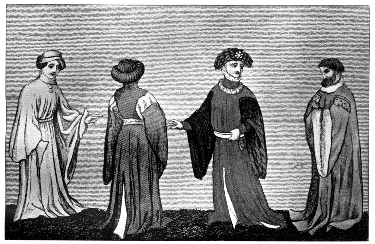 Variedades da houppelande, século c14th, 1910 de Unbekannt