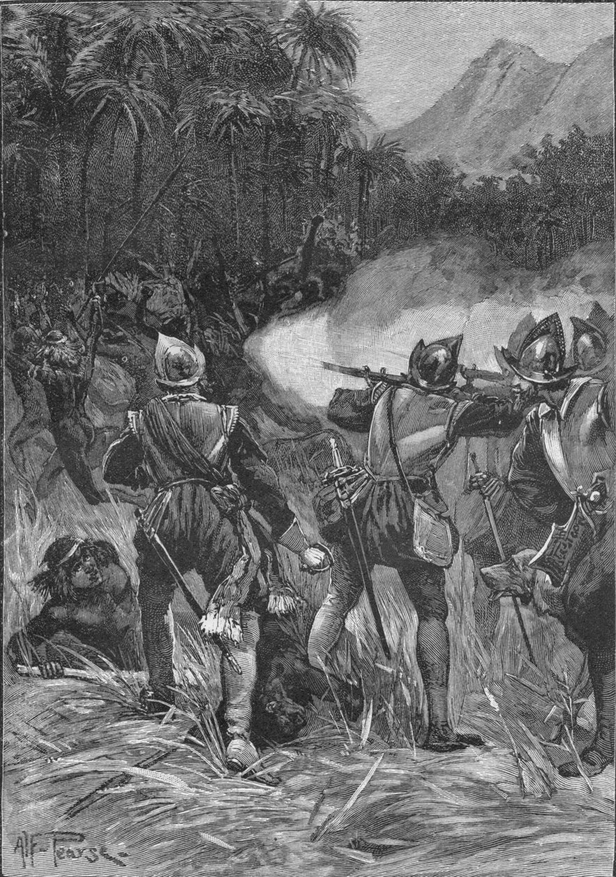 Vasco Nunez De Balboa abrindo caminho para as Cordilheiras, c1513 1908 de Unbekannt